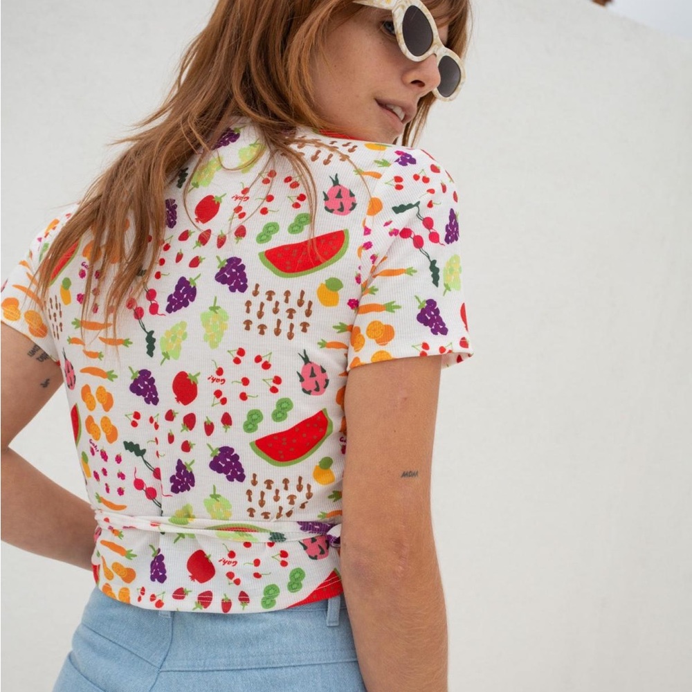 NWT Lisa Says Gah Lucille Wrap Top - Farmers Market White - M